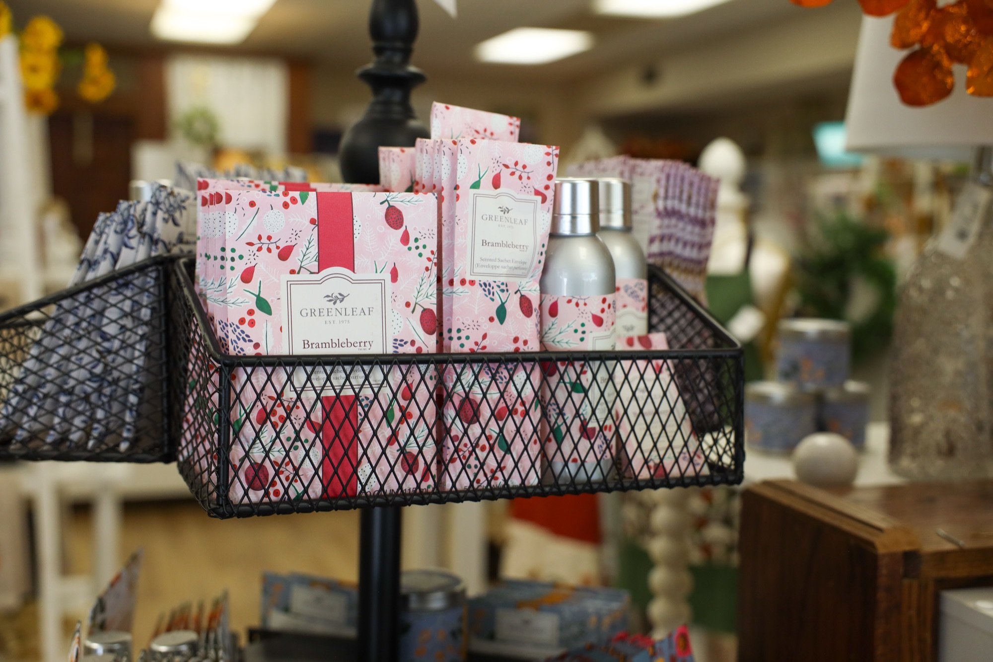 Gift baskets and curated displays at The Finishing Touch Store
